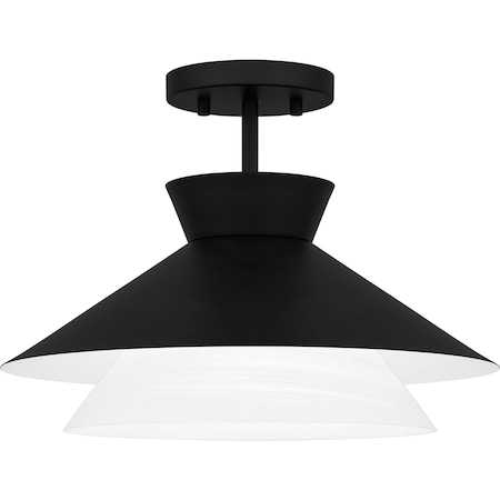Quoizel Semi-Flush Mount Semi Flush 1 Light Matte Black QSF6171MBK